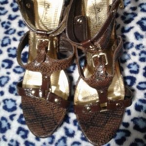 Anne Michelle Heels Gladiator Strap Snake Platform